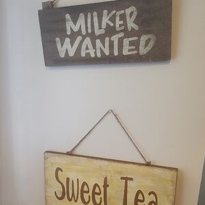Rustic Wooden Signs Set